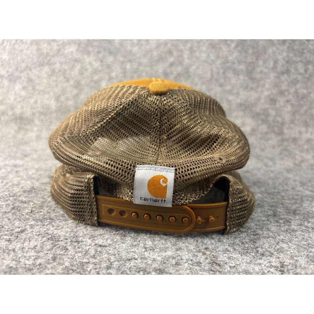 Carhartt Trucker Hat Mens OS Brown Mesh Back Snapback Logo Cap 100141